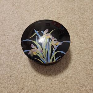 Black onyx ceramic jewelry container